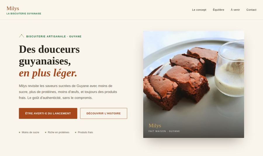 Site Milys, biscuiterie guyanaise